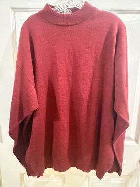 Men's Classic Mock Neck Sweater - Red Made in Italy